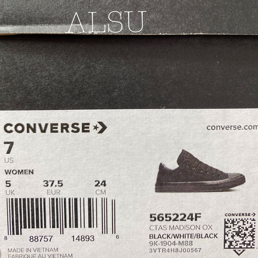 Converse Ctas Madison OX Canvas Black W AUTHENTIC - Picture 6 of 8